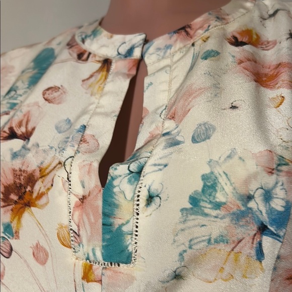 Rebecca Taylor Poppy Print 100% Silk Godet Lined Dress Size 8 - Picture 8 of 16